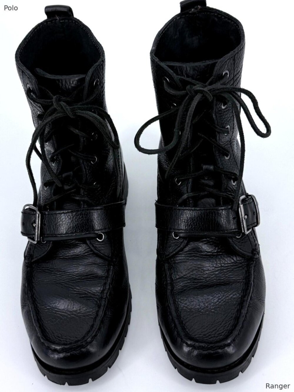 Polo Ralph Lauren Ranger Leather Buckle Boots Black Size 8